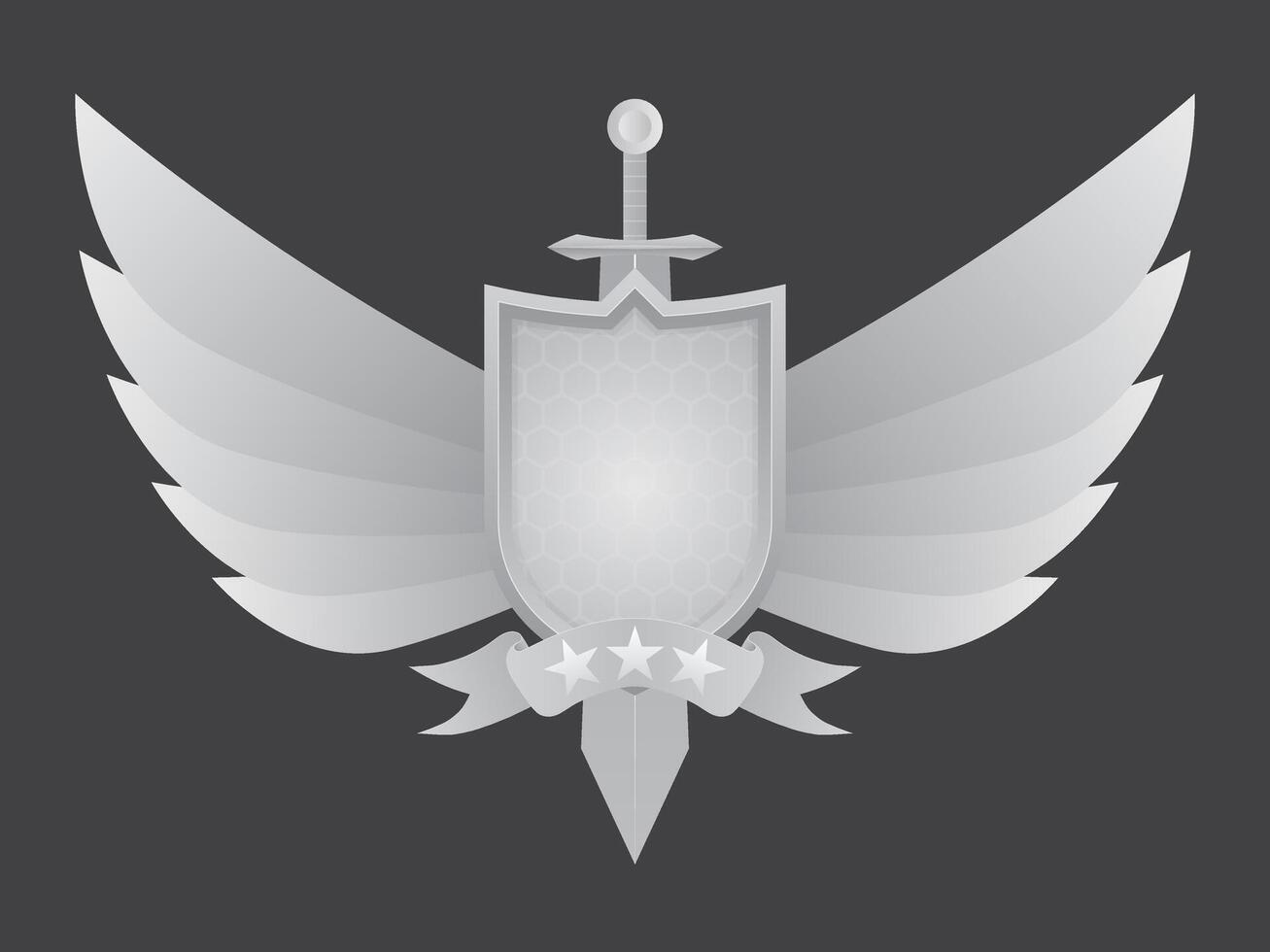 shield and wings symbol vector