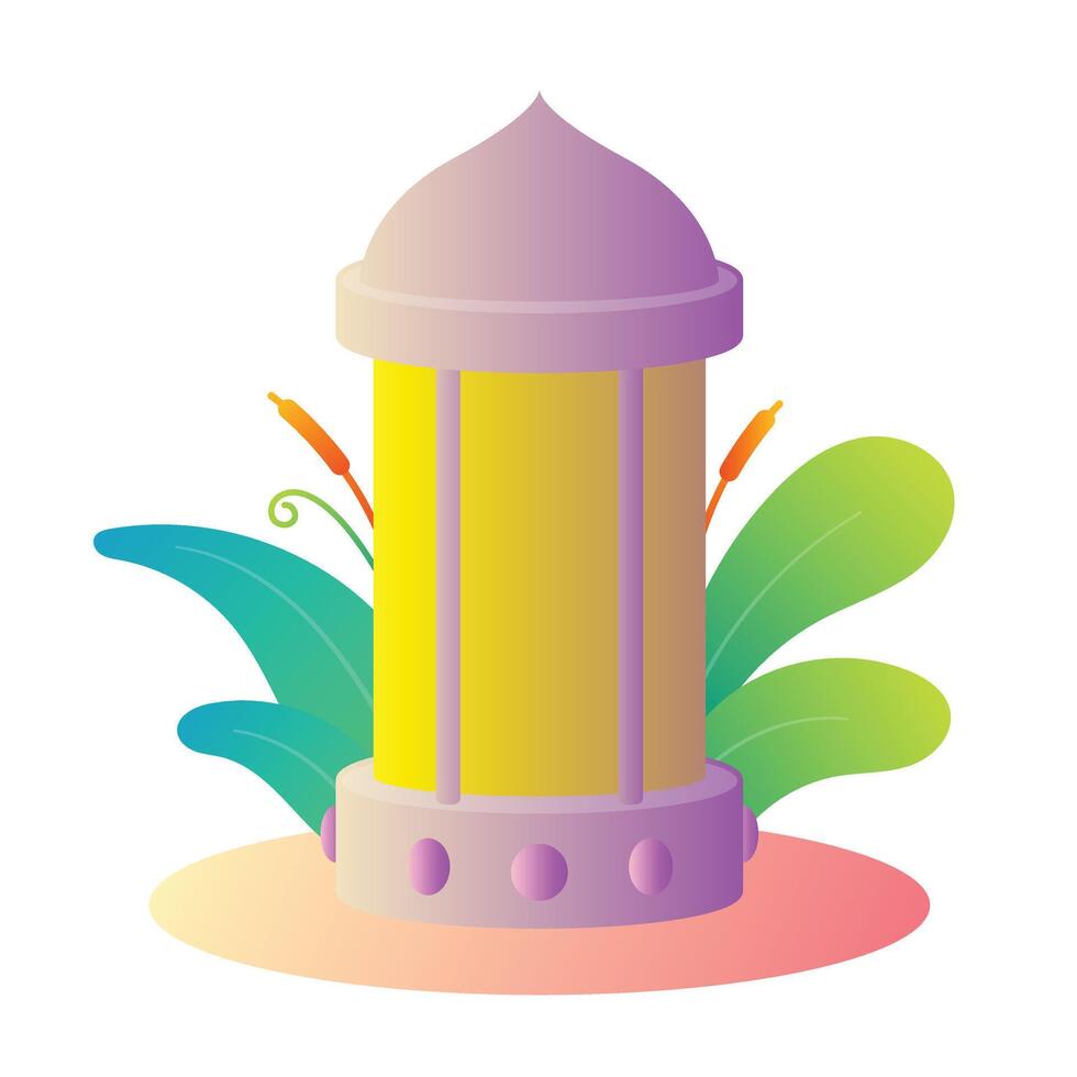 lantern design with beautiful plant decoration vector