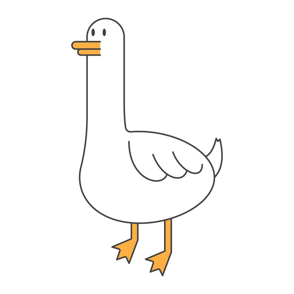cute duck cartoon illustration vector
