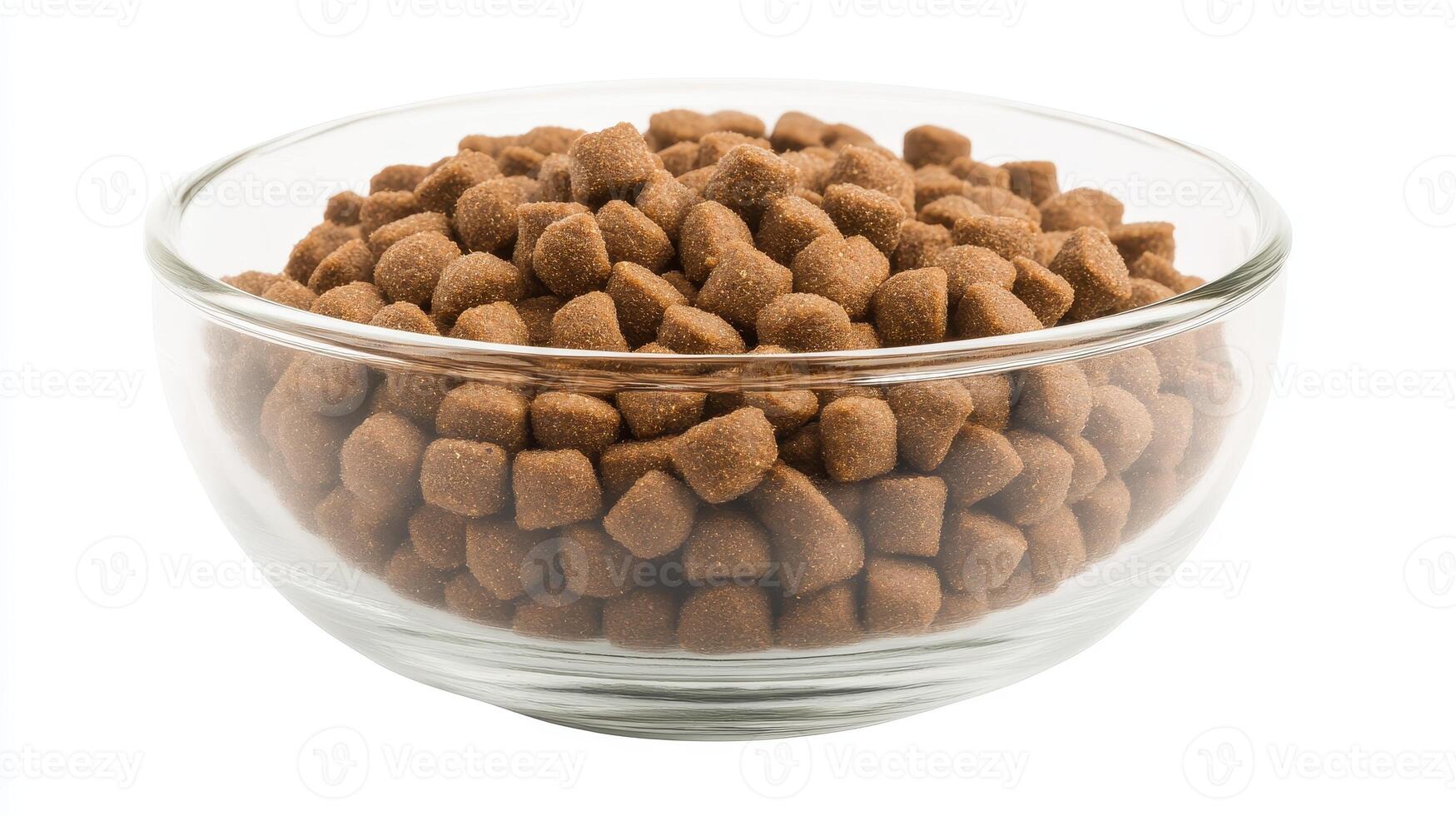 Brown sugar cubes in a clear glass bowl against a white background photo