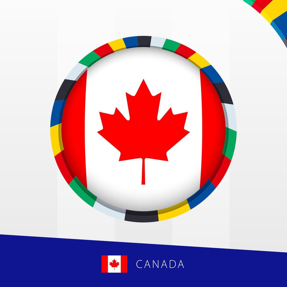 Canada Flag with Colorful Circle Border. vector