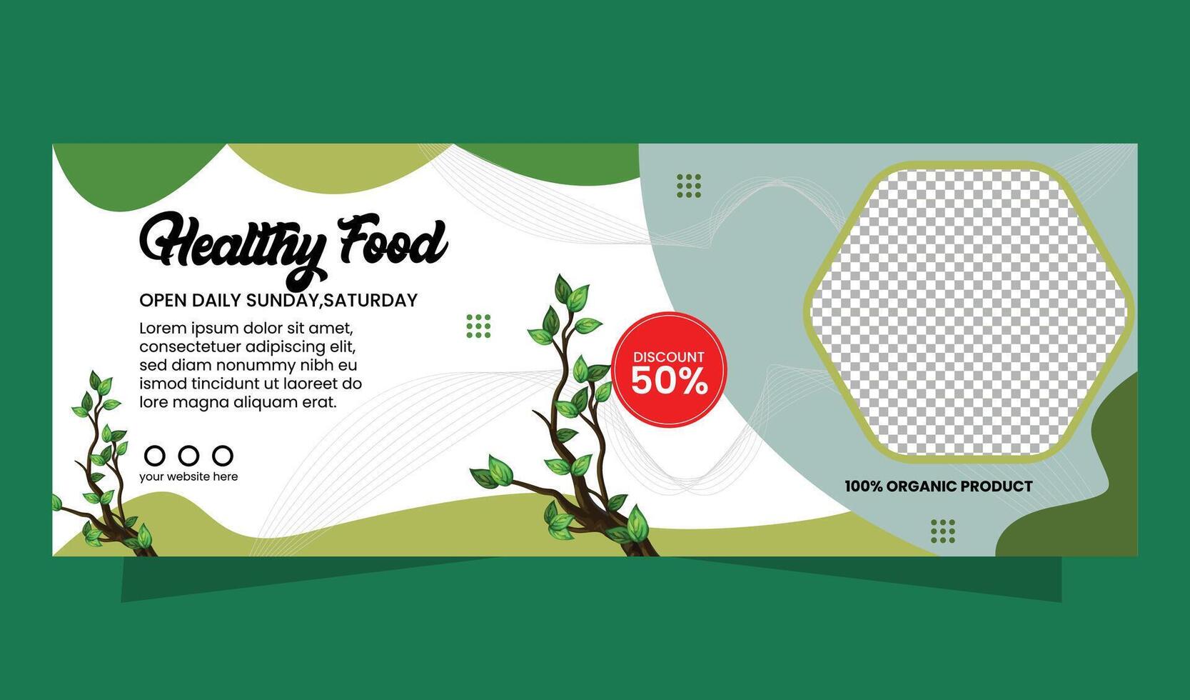 Healthy Food Web Banner Template Design vector