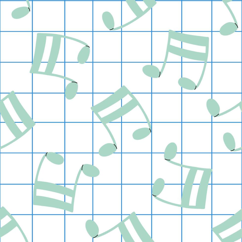flat style music Illustratio. Musical note seamless pattern. Back to School. vector