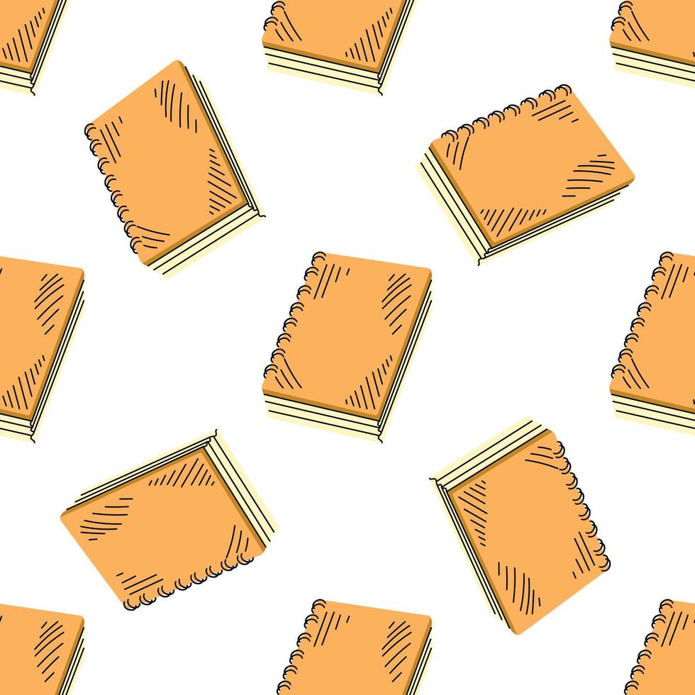 flat style school and office supplies Illustration. Notepad seamless pattern. Back to School. School essential illustration. vector