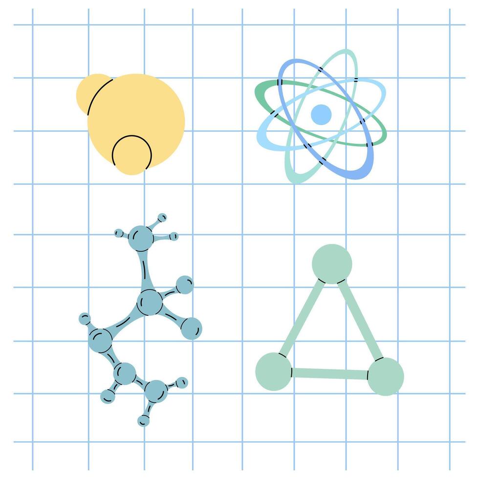 Back to School, flat style school and scientific sketch set. Doodle science collection. Education Concept. Vintage sketch element. Back to School. vector