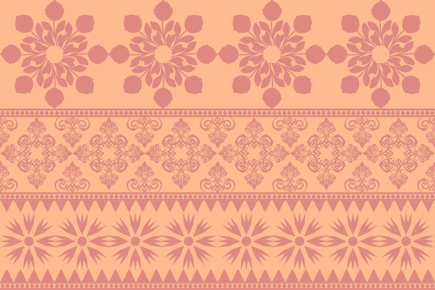 damask pattern design, geometric shapes, colored triangles, tiles, ikat, embroidery, design for fabric pattern. Carpets, pillows, shirts, pants, bedding, curtains, patterns on glasses. vector