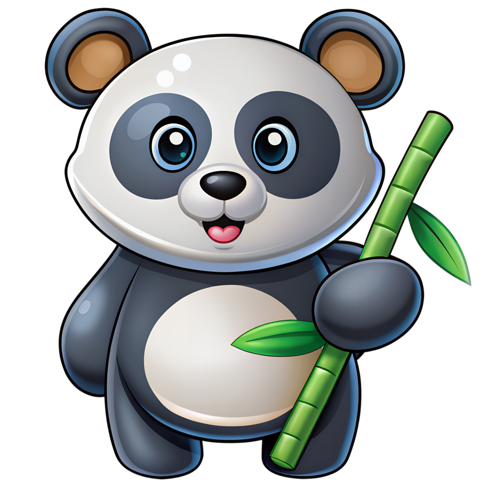 Cute panda sticker illustration. png