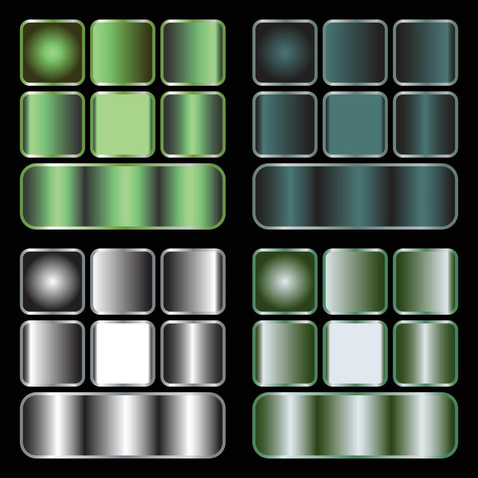different color Gradient set , green gradient , dark color vector