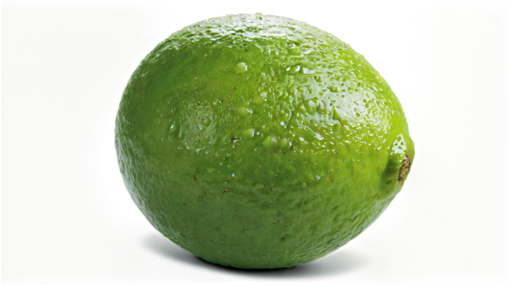 A lime is sitting on a transparent background. The lime is green png