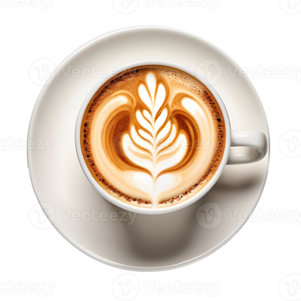 Cappuccino Cup with Latte Art Design png