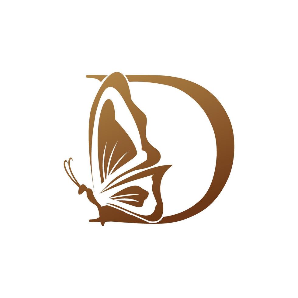 beauty letter logo d design icon element with creative unique concept vector