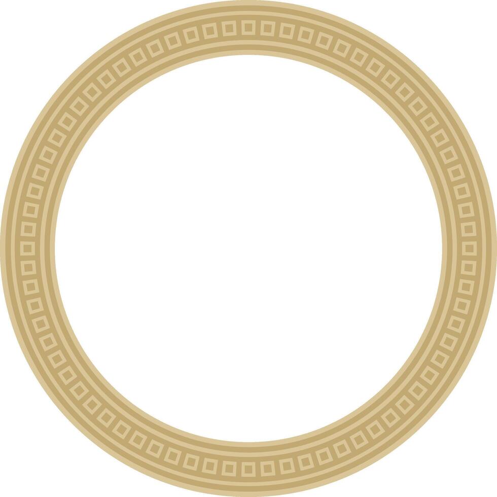 golden round Egyptian ornament. Circle, frame, ring of ancient Egypt.Pattern of lotus flowers and sun vector