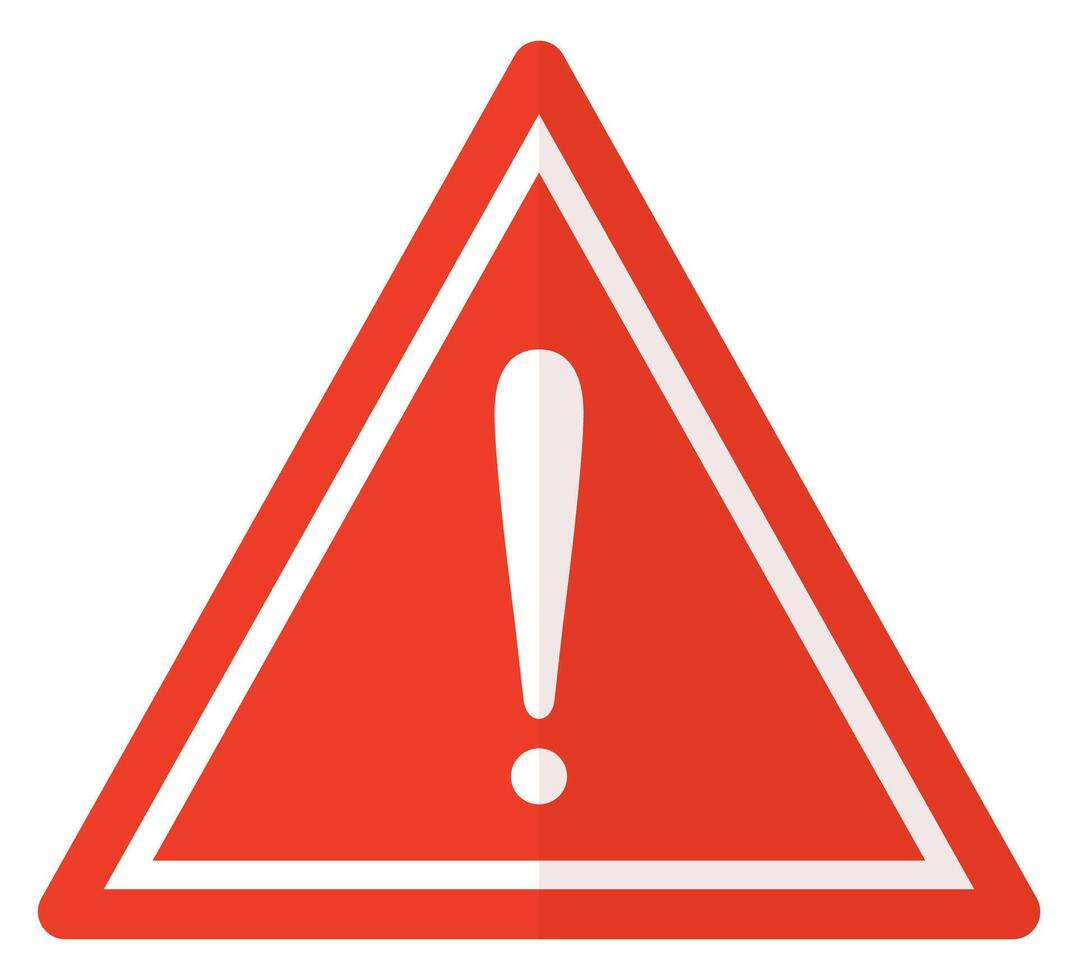 Warning flat icon isolated on white background. vector