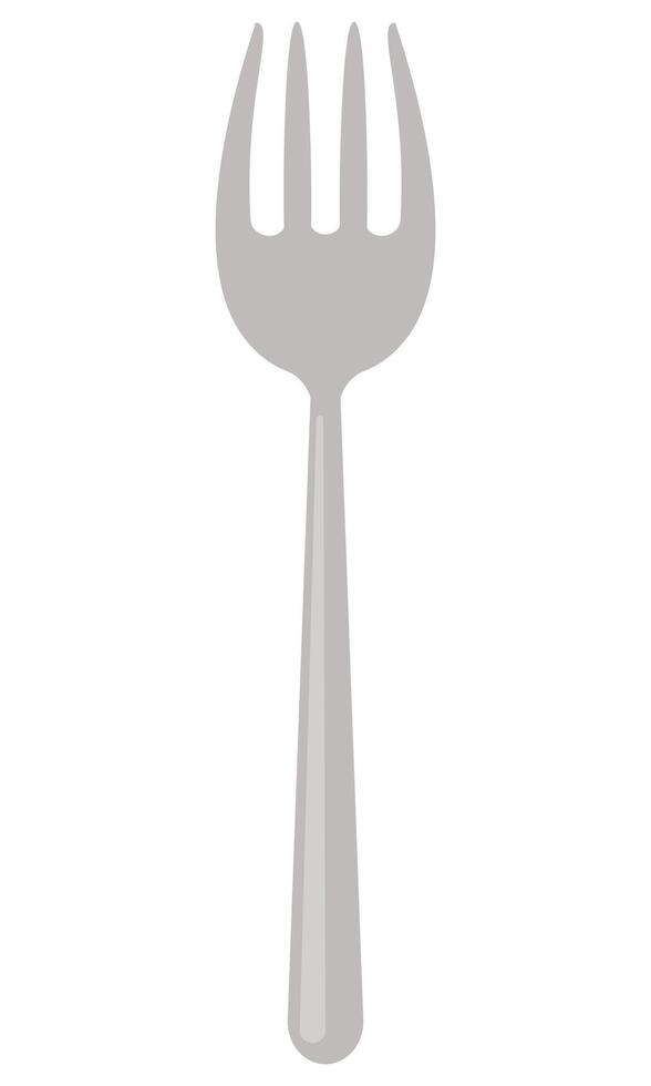 Silver fork flat icon isolated on white background. vector