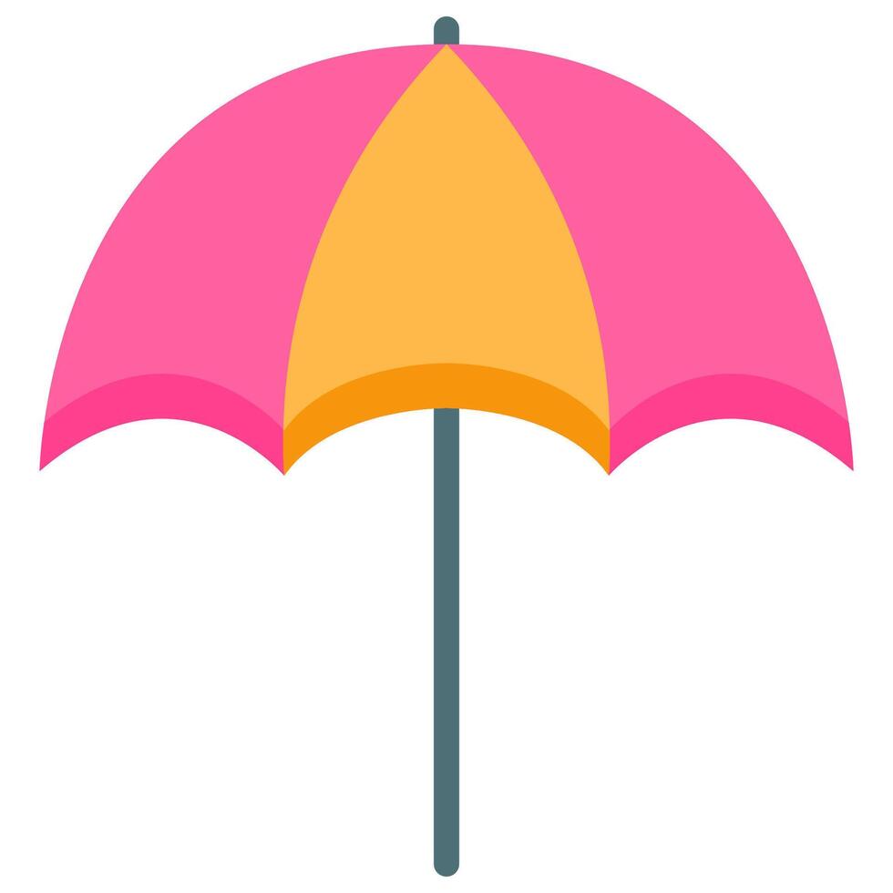Beach umbrella flat icon isolated on white background. vector