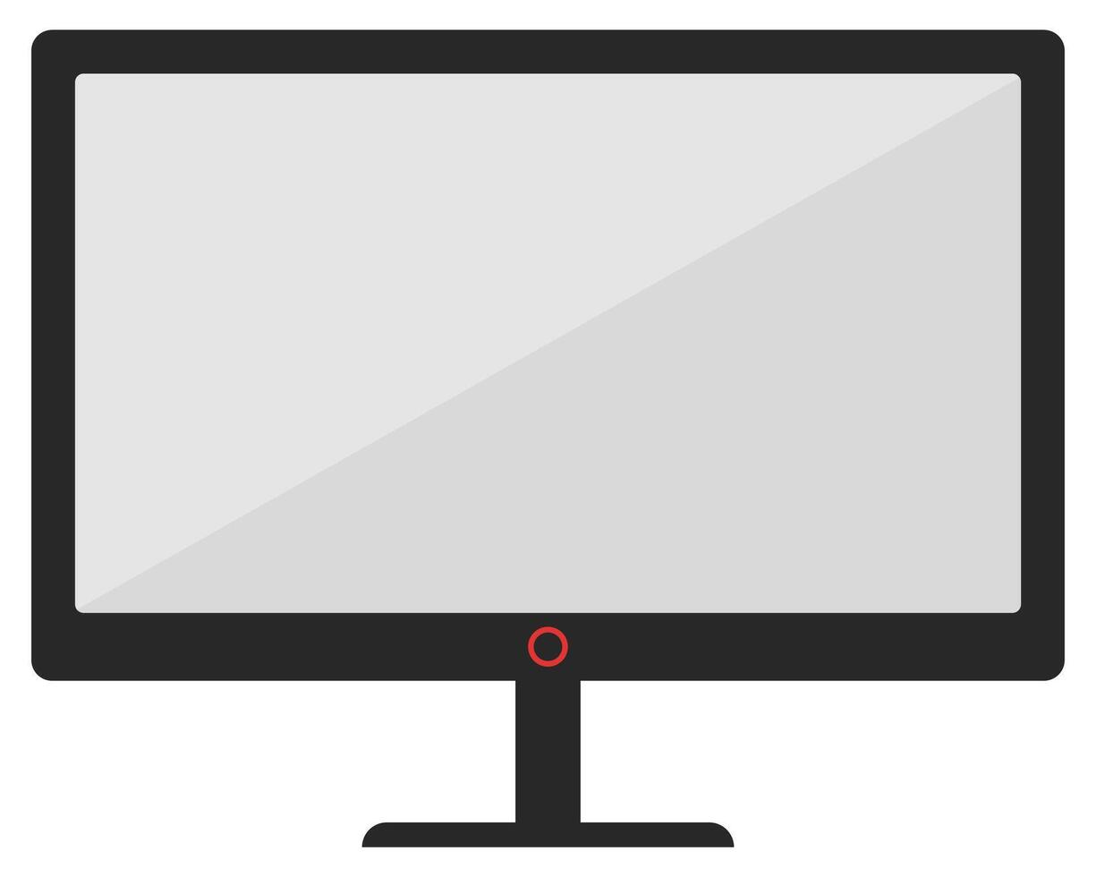 Computer monitor flat icon isolated on white background. vector