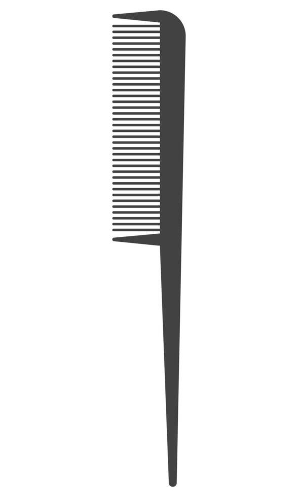 Black comb flat icon isolated on white background. vector