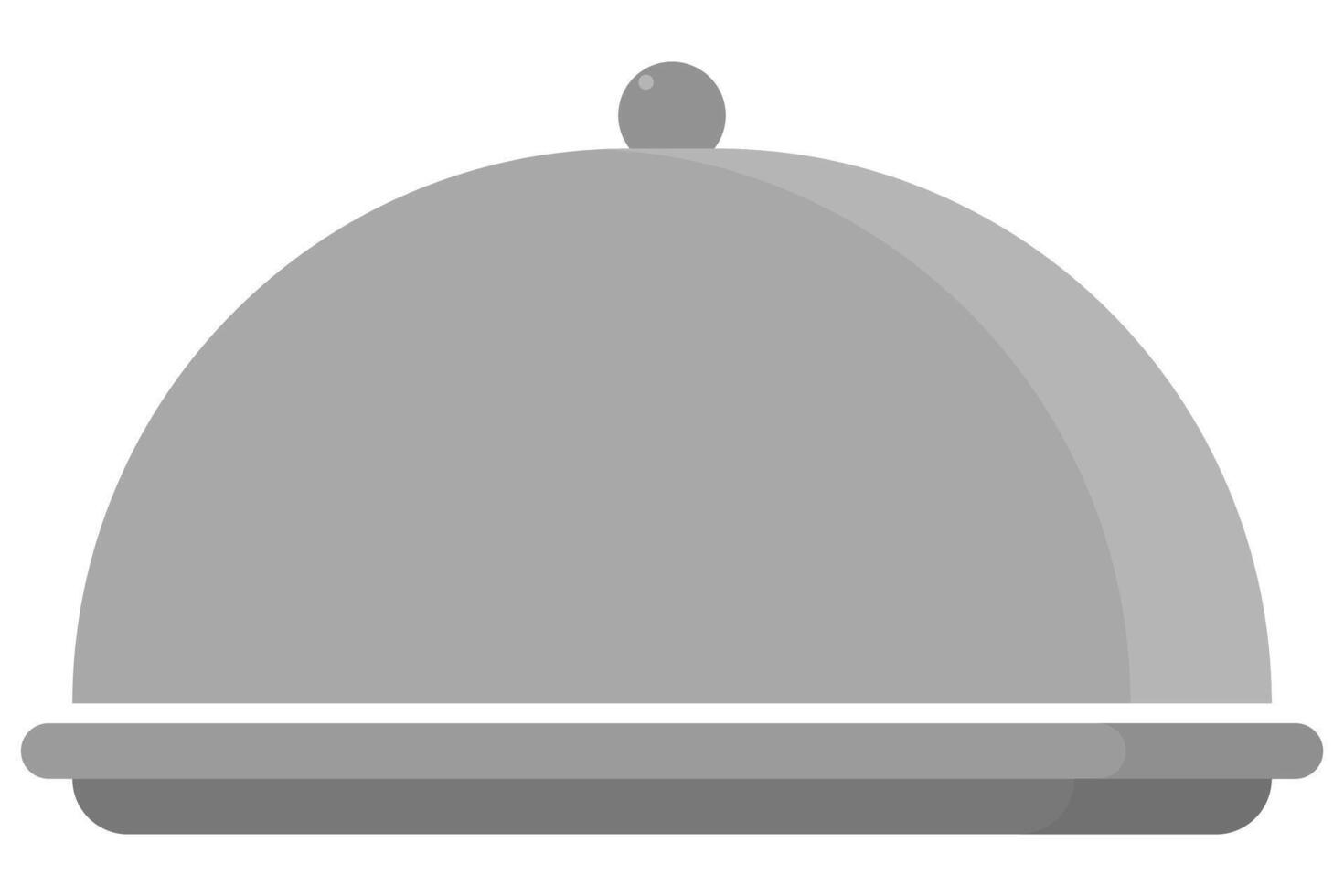 Grey restaurant cloche isolated on a white background. vector