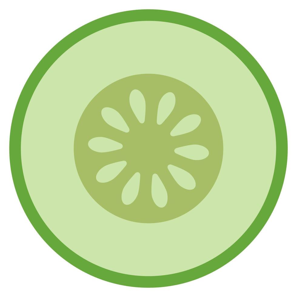 Cucumber slice icon isolated on white background. vector