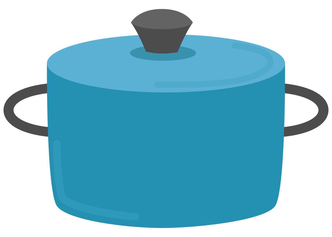 Flat illustration of saucepan covered with lid isolated on white background. vector
