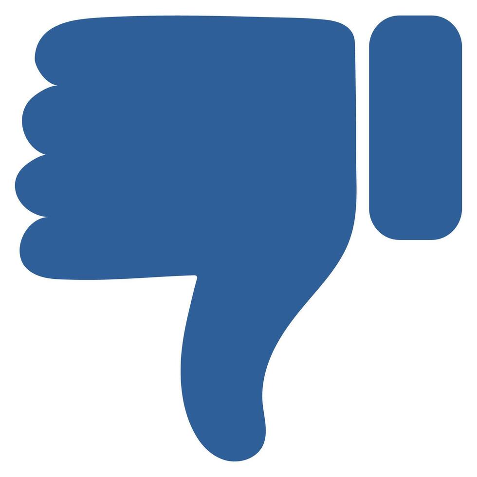Flat icon of dislike gesture isolated on white background. vector