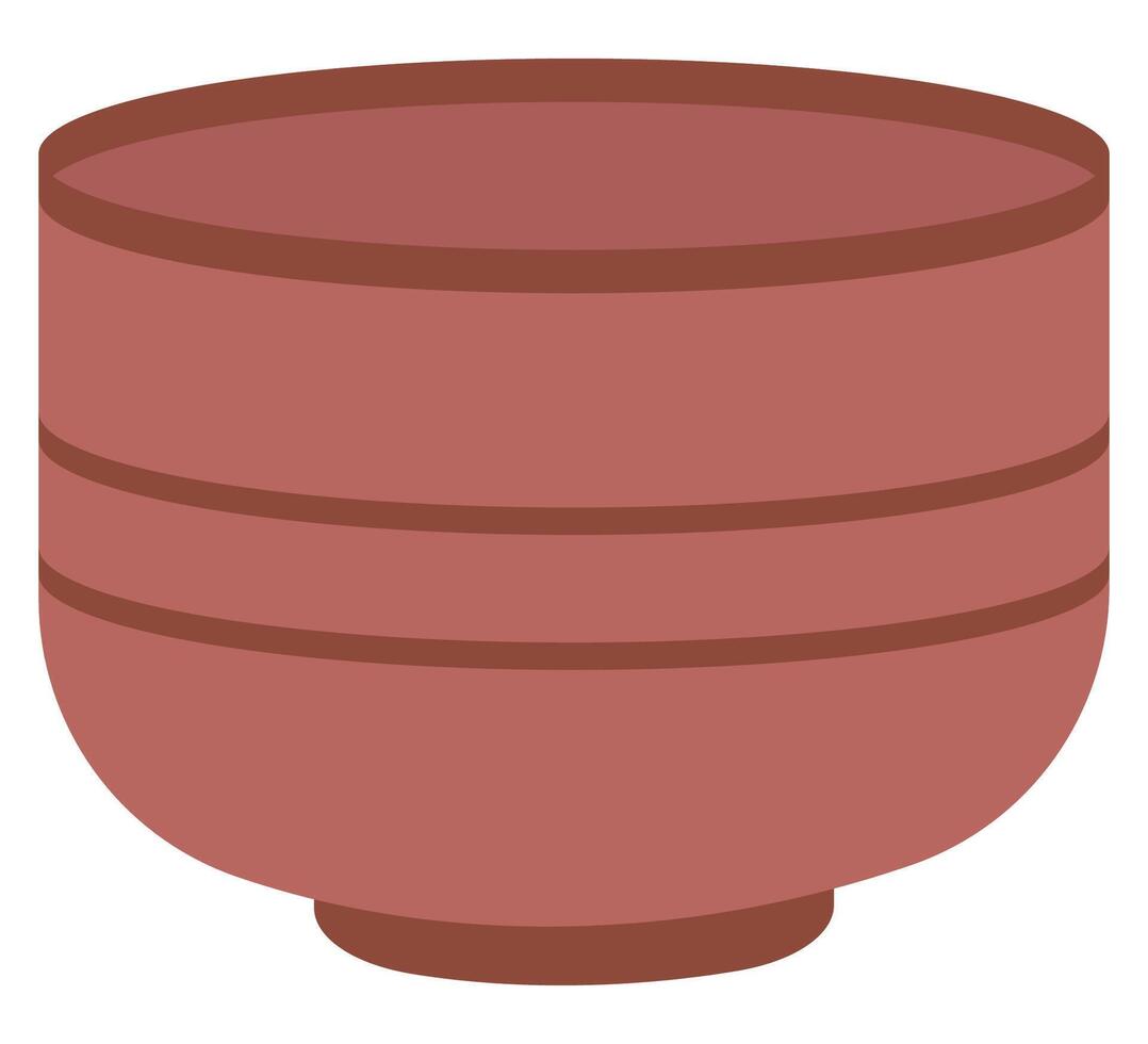 Brown bowl flat icon isolated on white background. vector