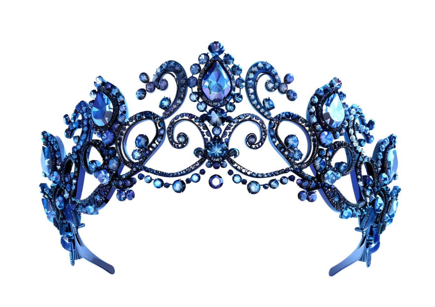 Blue Gemstone with Elegant Design. Isolated on transparent background png