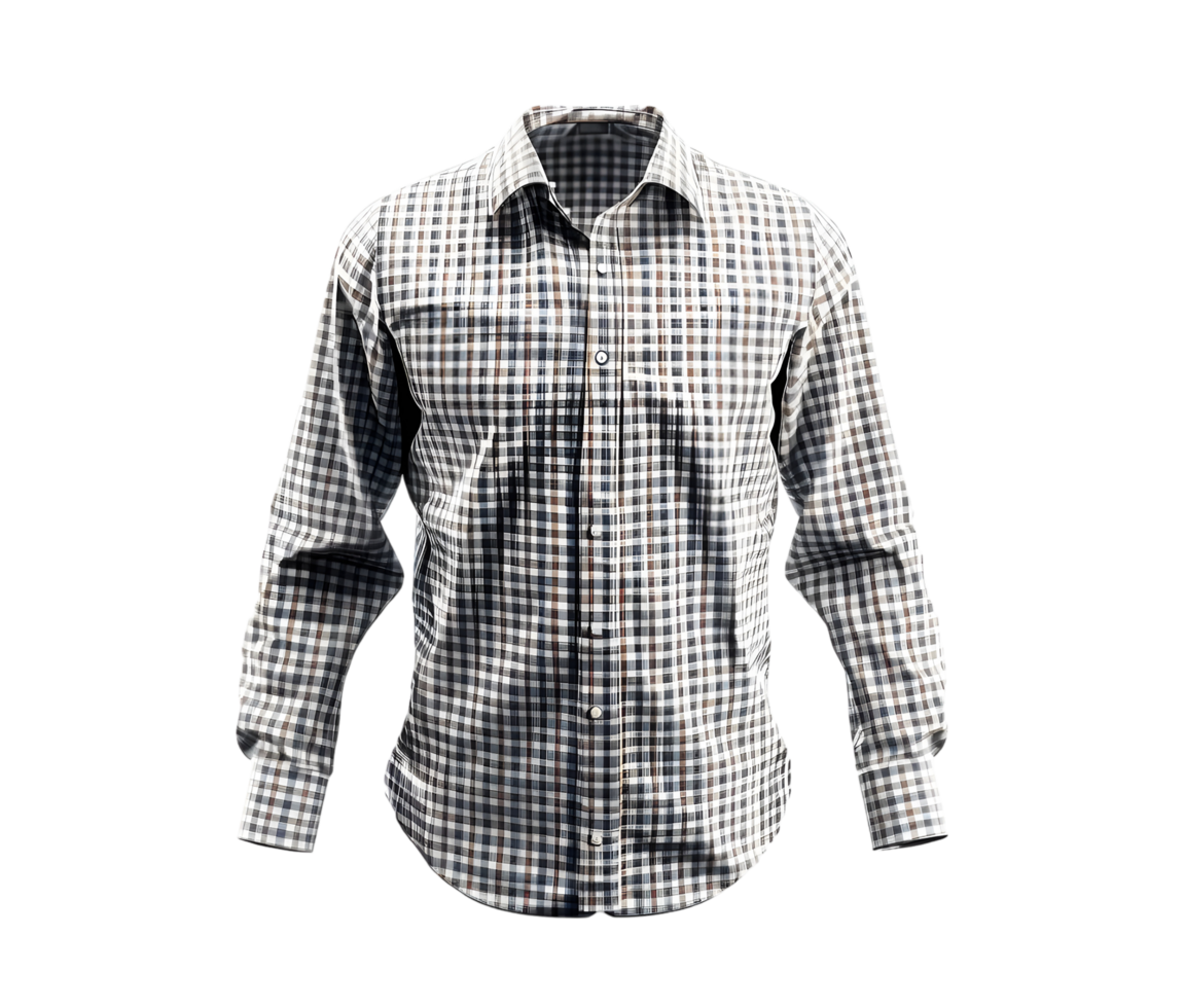 Checkered Shirt Mockup. Isolated on transparent background png