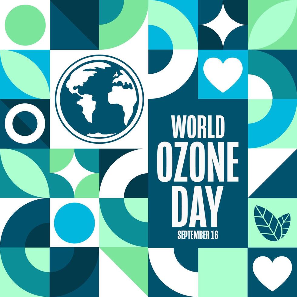 World Ozone Day. September 16. International Day for the Preservation of the Ozone Layer. Holiday concept. Template for background, banner, card, poster with text inscription. vector