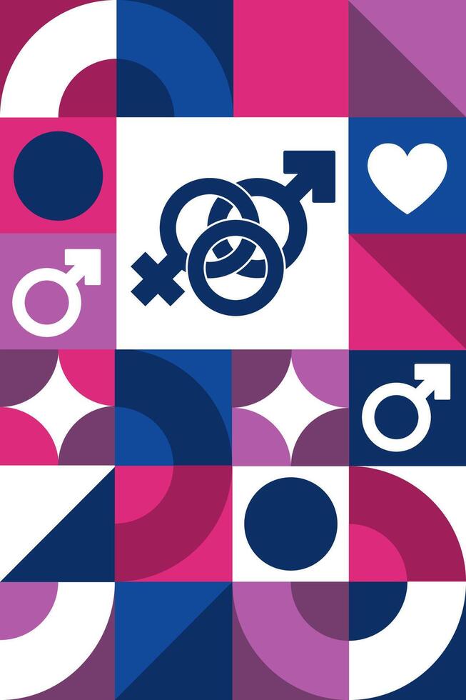 Celebrate Bisexuality Day. September 23. Seamless geometric pattern. Template for background, banner, card, poster. vector