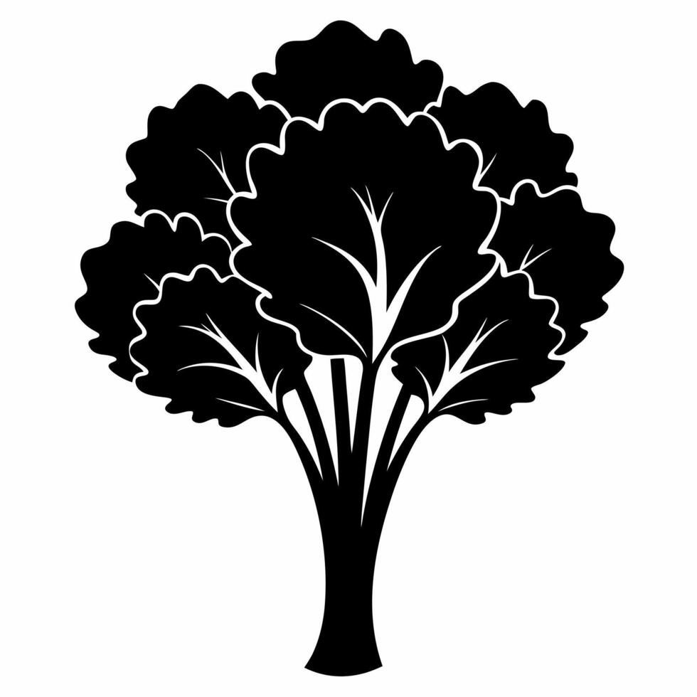 Black Silhouette Tatsoi Vegetable Illustration Graphic for Asian Greens and Organic Food Designs vector