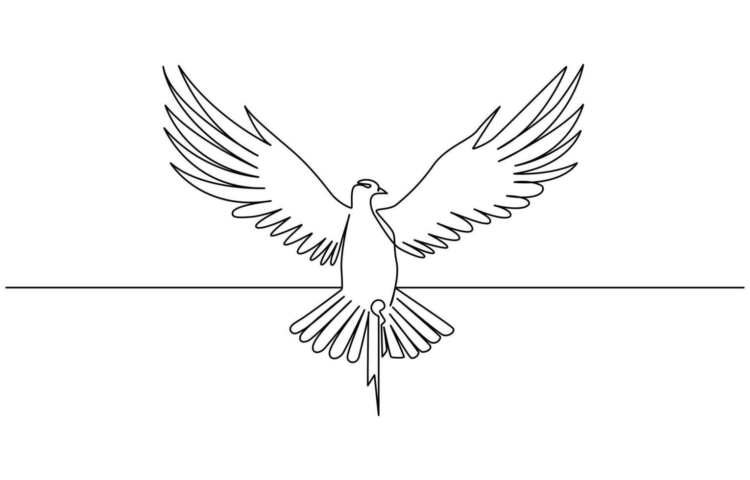 Bird in one continuous line drawing vector