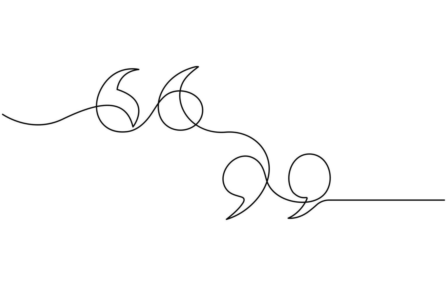 quote mark icon symbol one line drawing vector