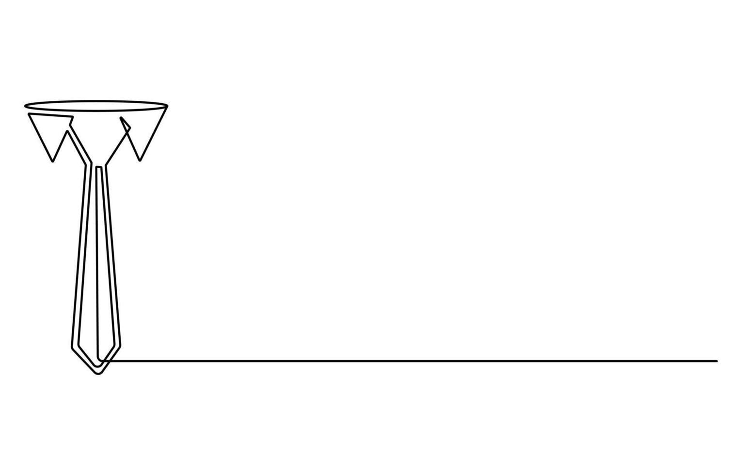 Continuous one line drawing of Tie illustration, Tie outline for International Men's Day concept vector