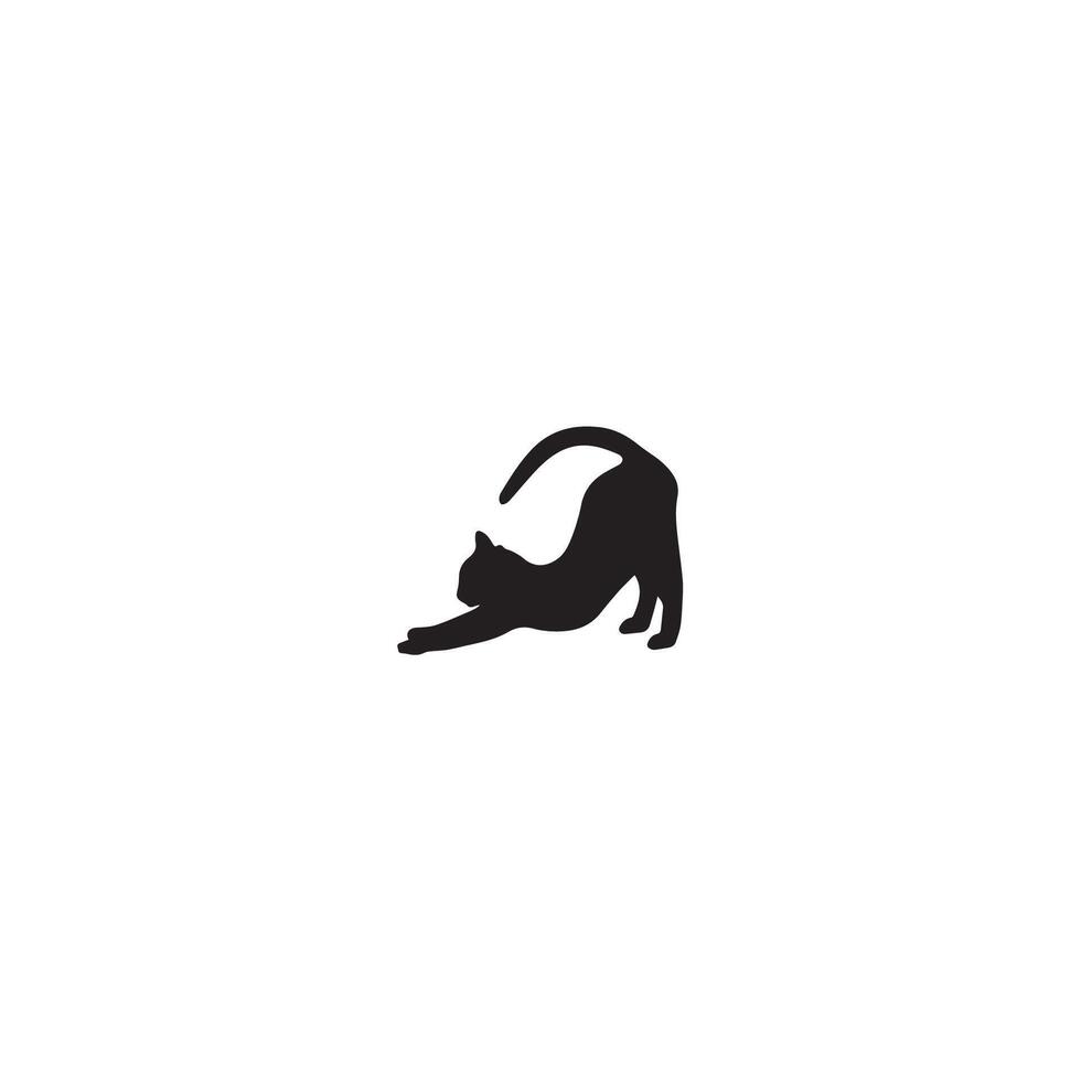Black cat logo animal vector