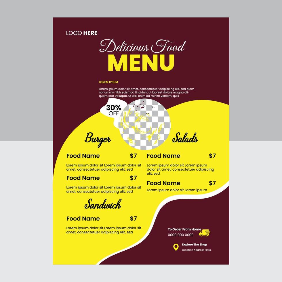 Modern Food Menu Design vector