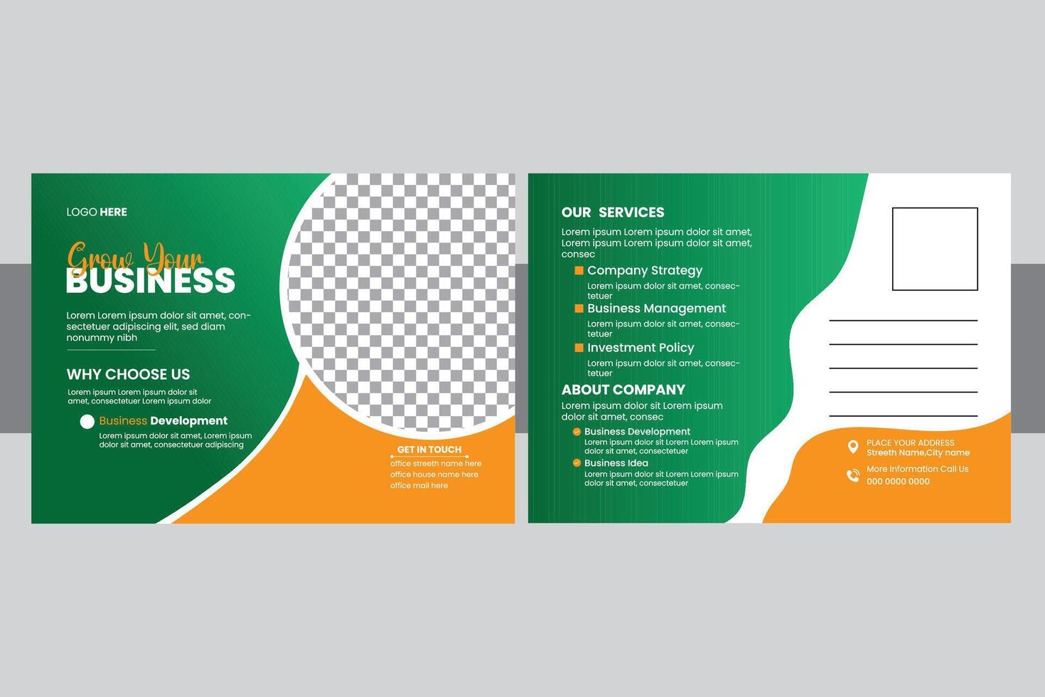 Modern Postcard Template Design vector