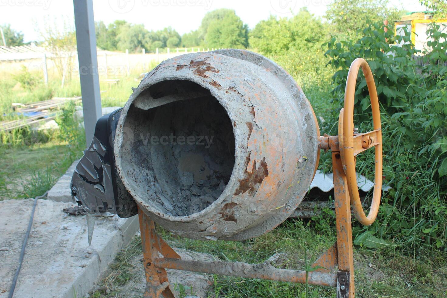 Construction Mixer close-up. Construction technology concept for individual use photo