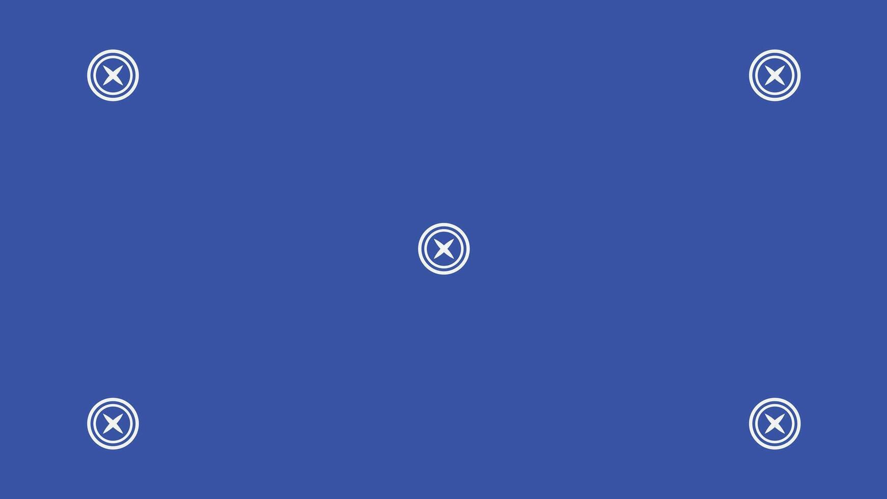 Blue screen background, VFX motion tracking markers. Blue screen backdrop template. vector