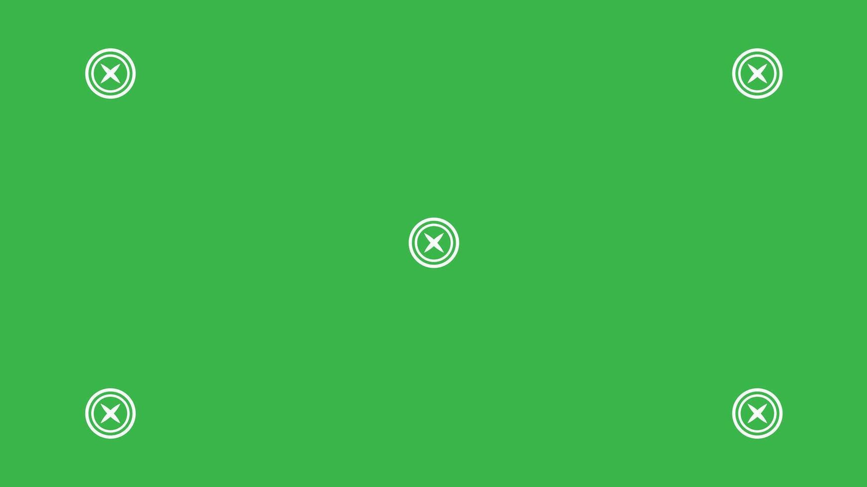 Green screen background, VFX motion tracking markers. Art design green screen backdrop template. Abstract concept footage replacement tracking markers element. vector