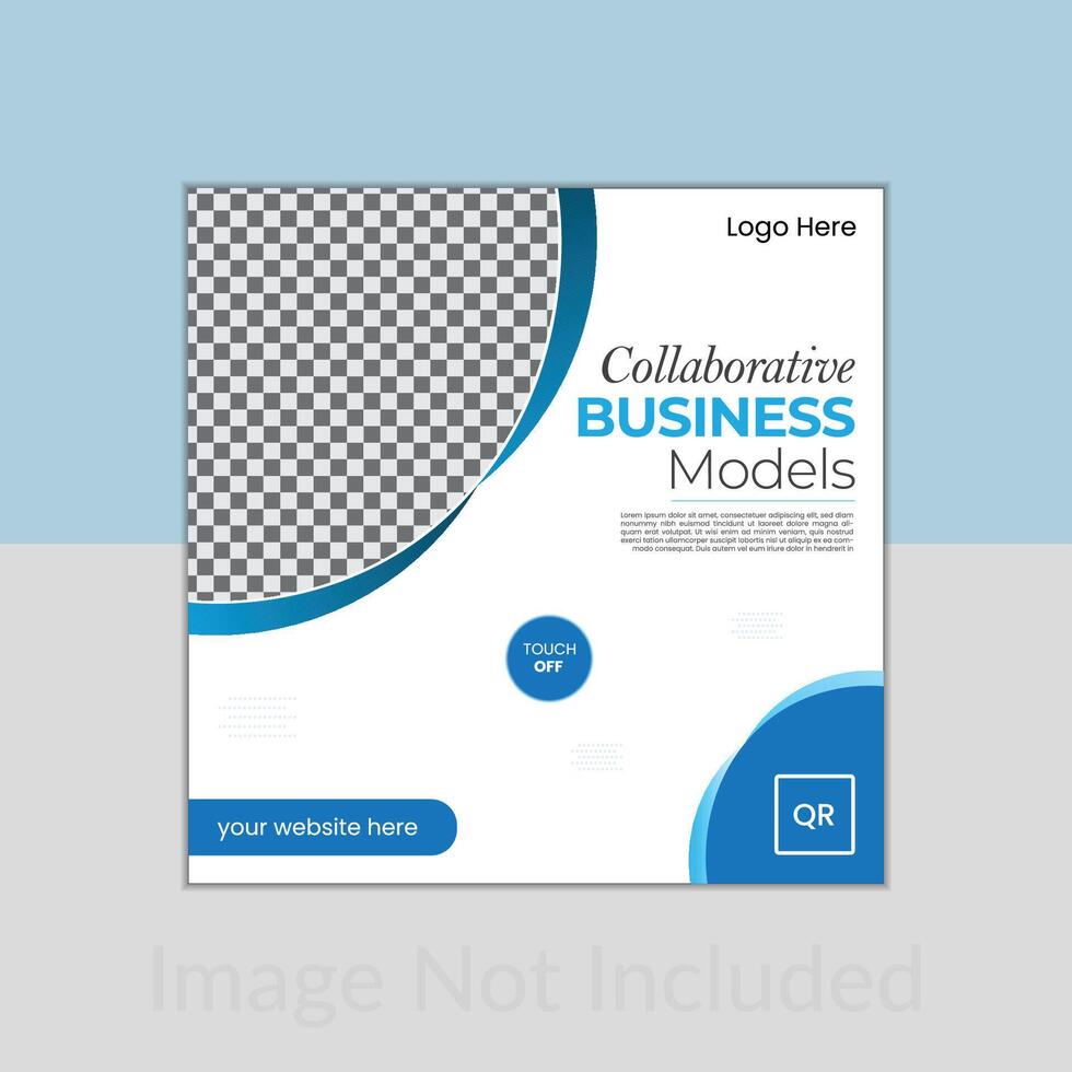 Modern collaboratives business models social media post design. vector