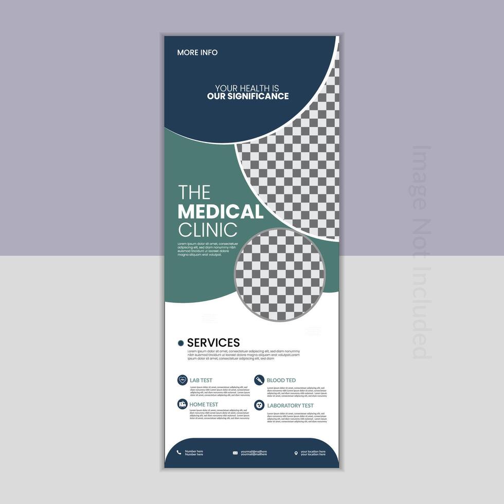Modern the medical clinic rollup banner design. vector