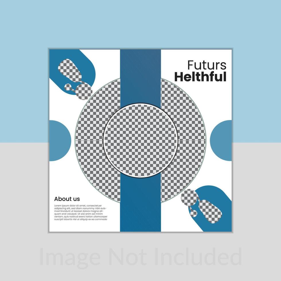 Modern futures healthful medical social media post design. vector