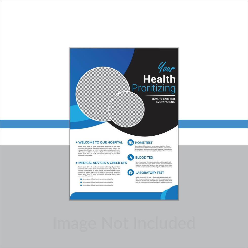 Unique health prioritizing medical flyer design. vector