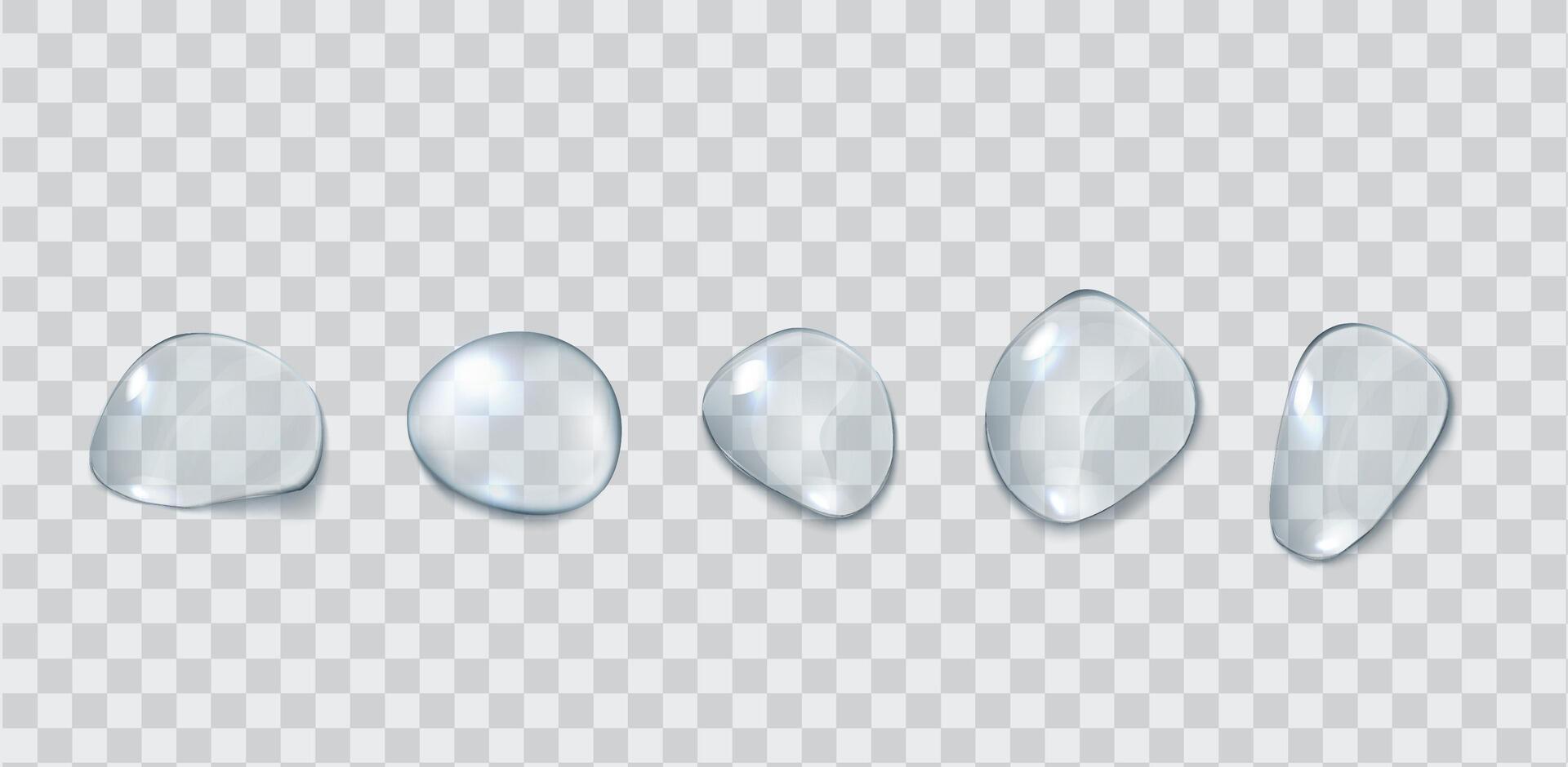 Clear fluid blobs gather practical outline set. Sporadic water drops upper see. Beads 3d components vector