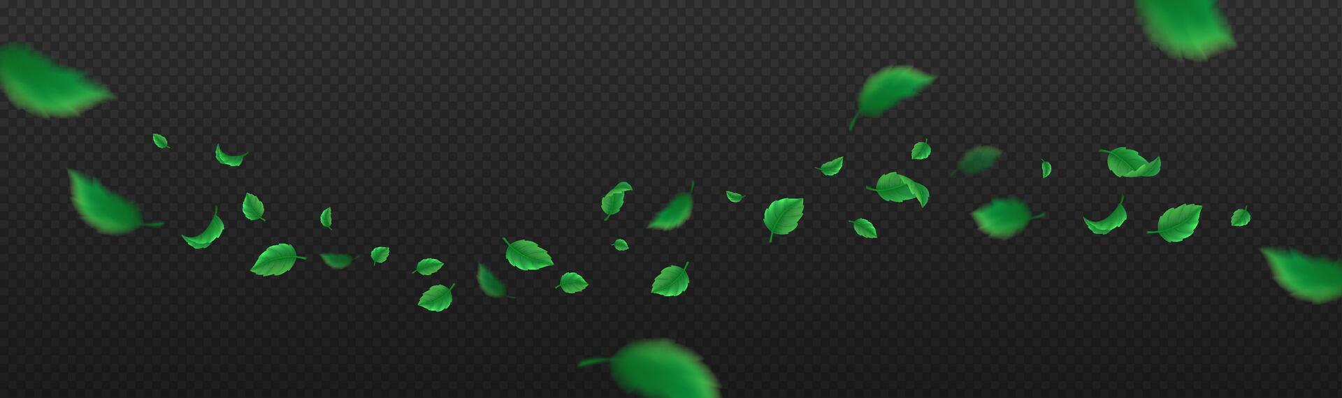 Flying green clears out reasonable outline. New summer plants design. Green foliage wave 3d component vector
