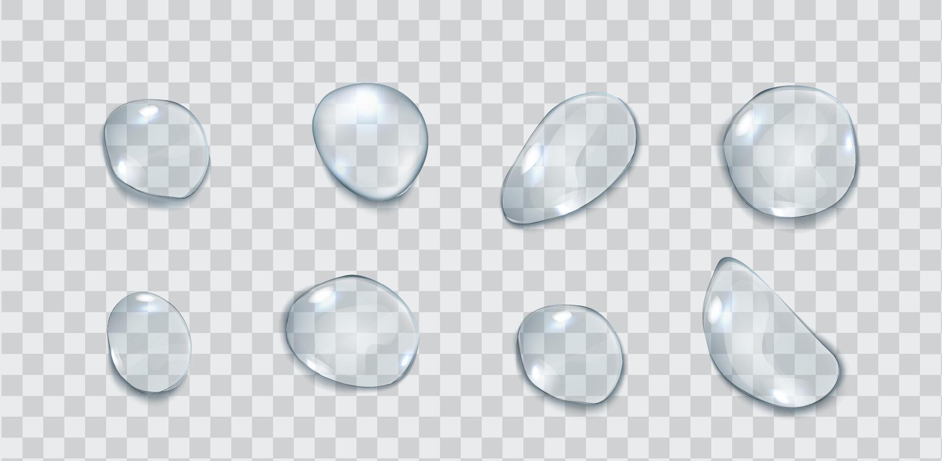 Clear fluid blobs bunch reasonable outline set. Sporadic water drops upper see. Beads 3d components vector