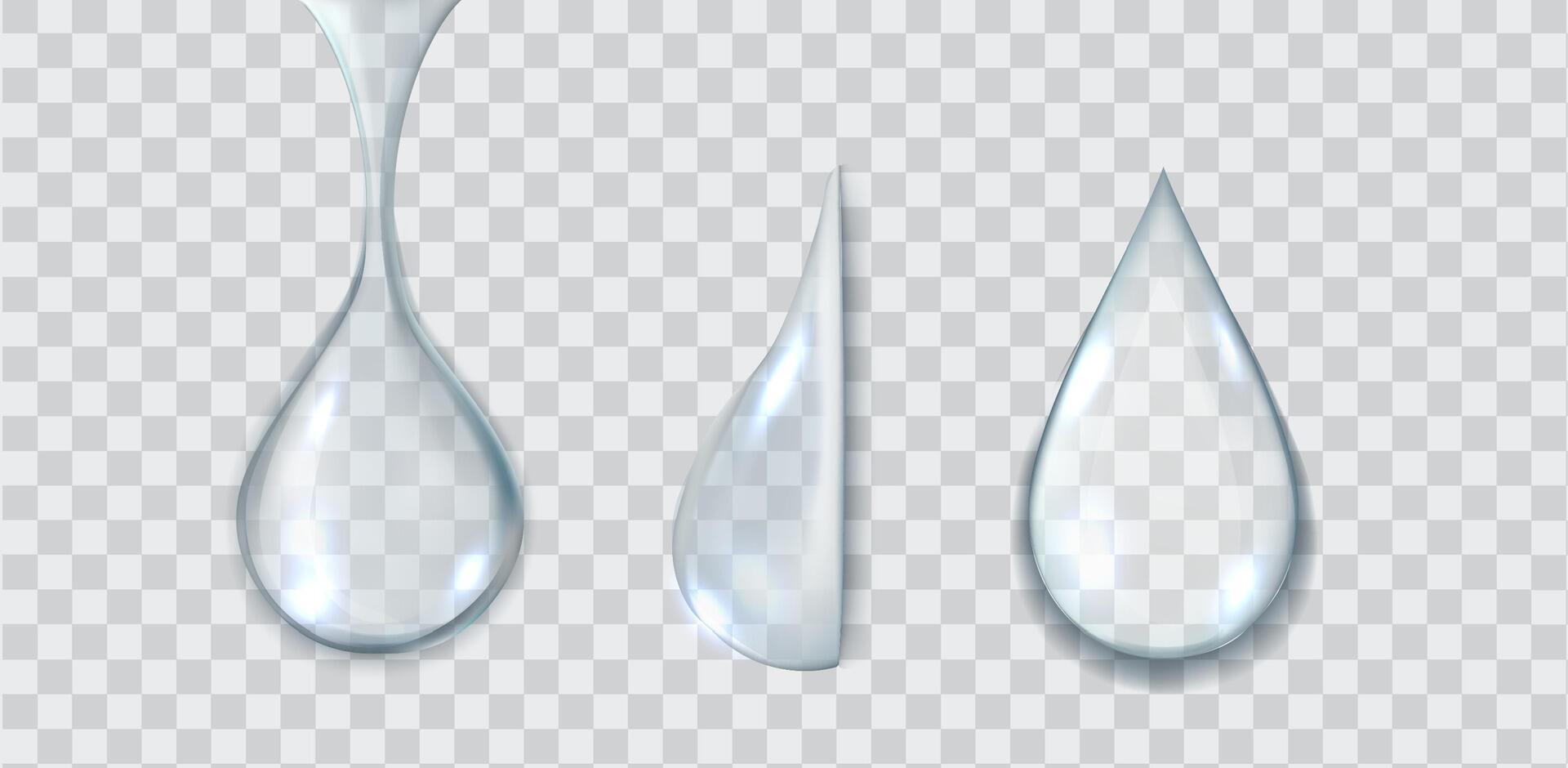 Clear fluid blobs gather reasonable outline set. Sporadic water drops upper see. Beads 3d components vector
