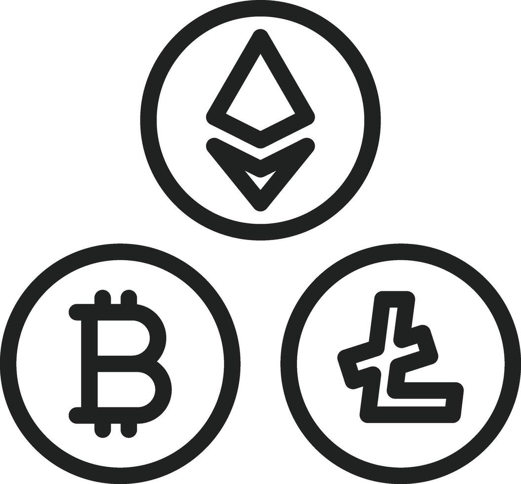 Cryptocurrencies icon vector image. Suitable for mobile apps, web apps and print media.