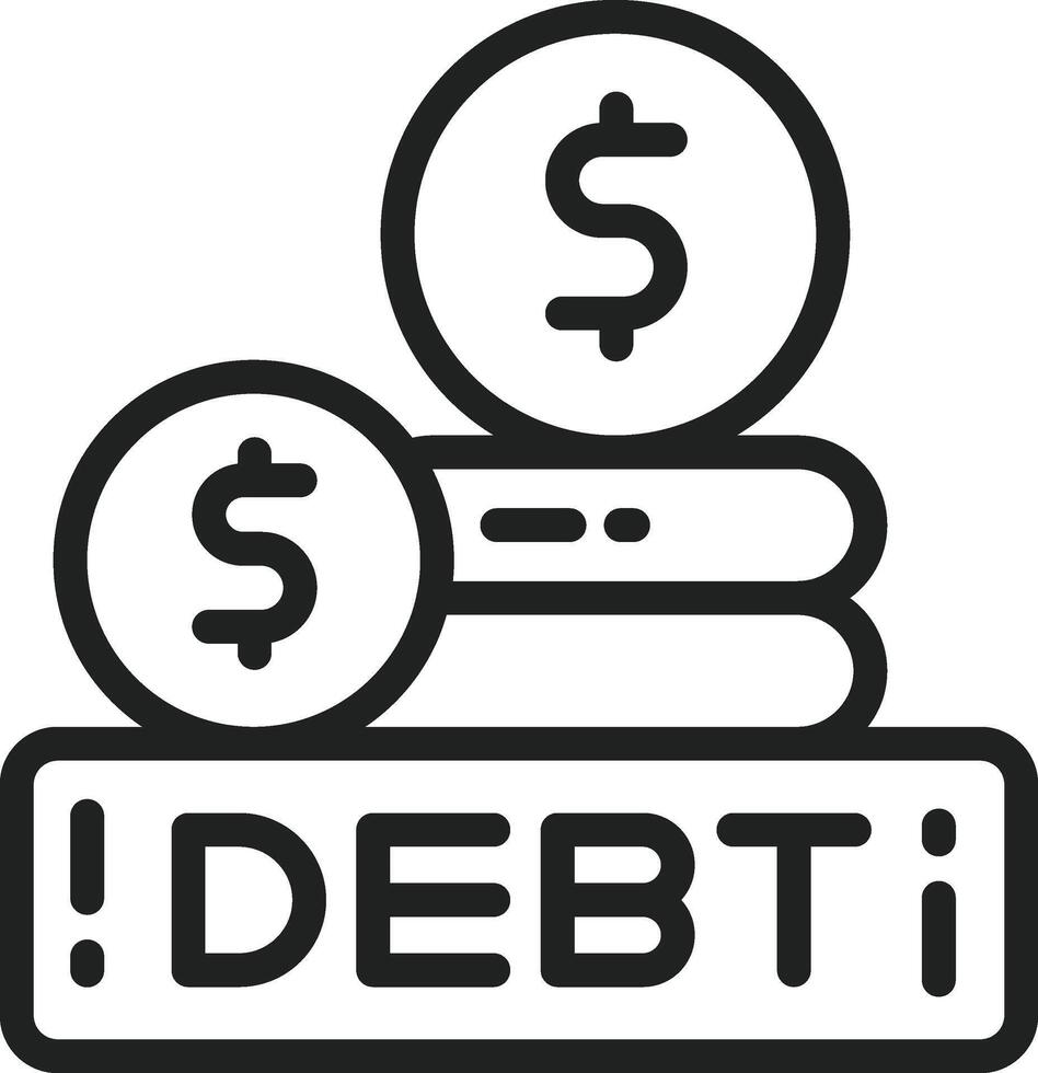 Debt icon vector image. Suitable for mobile apps, web apps and print media.